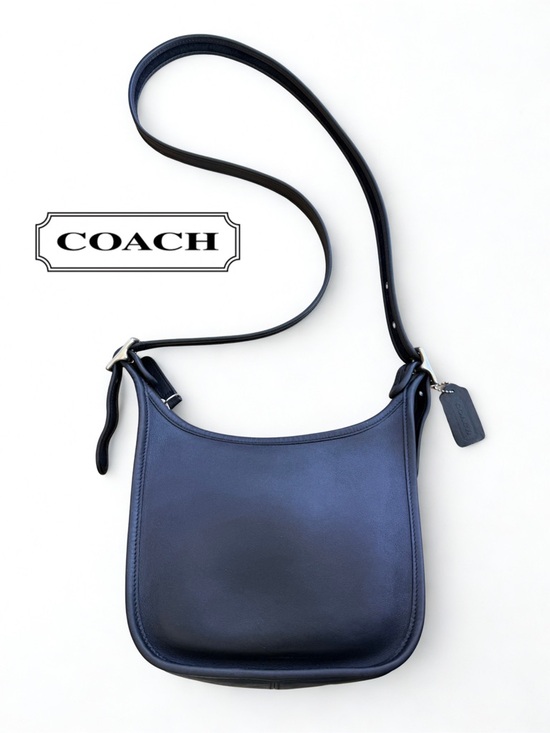 Coach Handbags - Coach Navy and Black Leather Crossbody Bag